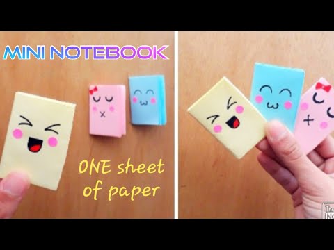 DIY MINI NOTEBOOKS ONE SHEET OF PAPER - DIY BACK TO SCHOOL