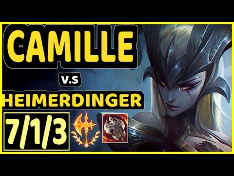 HASHINSHIN (CAMILLE) vs HEIMERDINGER - 7/1/3 KDA TOP GAMEPLAY - NA Ranked DIAMOND