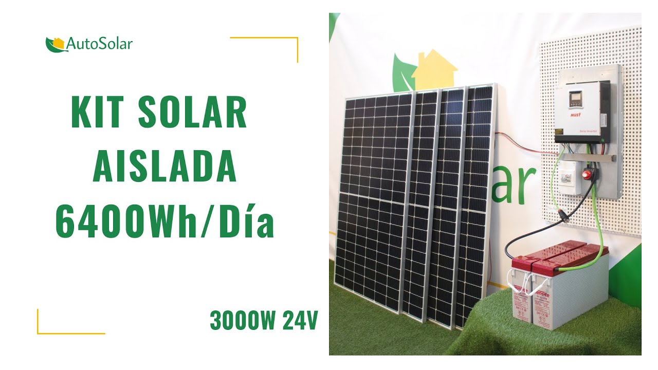 Kit Solar Aislada 3kW 24V 6.4kWh/día | Casa de Campo
