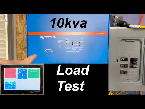 Victron Quattro 48v 10kva inverter load test | EG4 Indoor Wallmount Battery | off grid