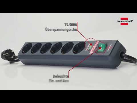 Brennenstuhl Eco-Line Steckdosenleiste 6-fach mit Überspannungsschutz (mit Schalter und 1,5m Kabel)
