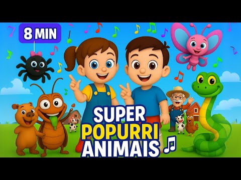 🕷️🦋 Super Popurri Animais | 8 Min de Músicas Infantis | Dedé e Bubu Show