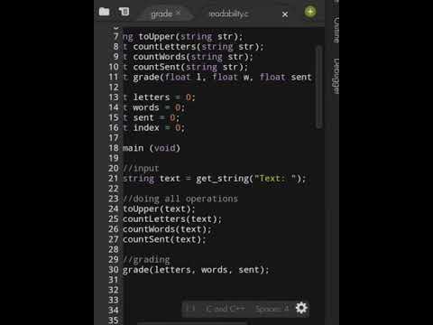 Text readability checker | C | CS50x