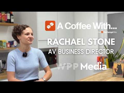 Shot of Rachael Stone, AV business director at WPP Media, in the ExchangeWire kitchen for an episode of 'A Coffee With...'