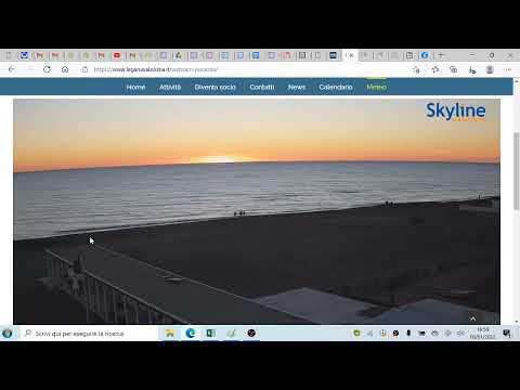 Tramonto 8 gennaio 2022 sul mare da webcam: azimut e depressione dell'orizzonte