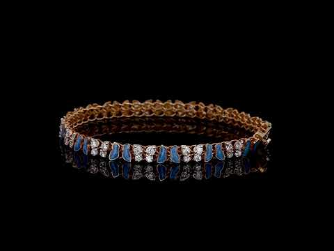 Butterfly Motif Diamond Tennis Bracelet in 18K/14K Rose Gold