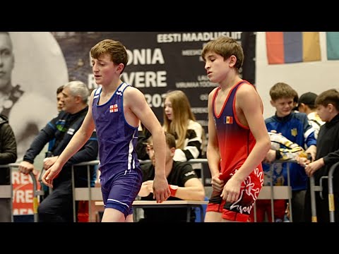 U15 Mihai Codimshei (MLD) vs Levani Khinikadze (GEO) 41kg final! Greco-r boys youth wrestling. B-cam