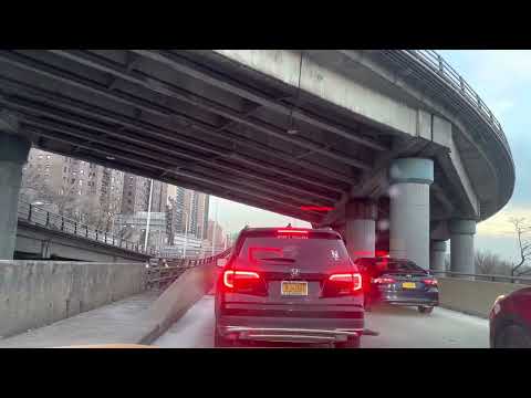 New York City west side rush hour drive to 57 street