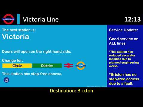 London Underground Victoria Line Train Announcement