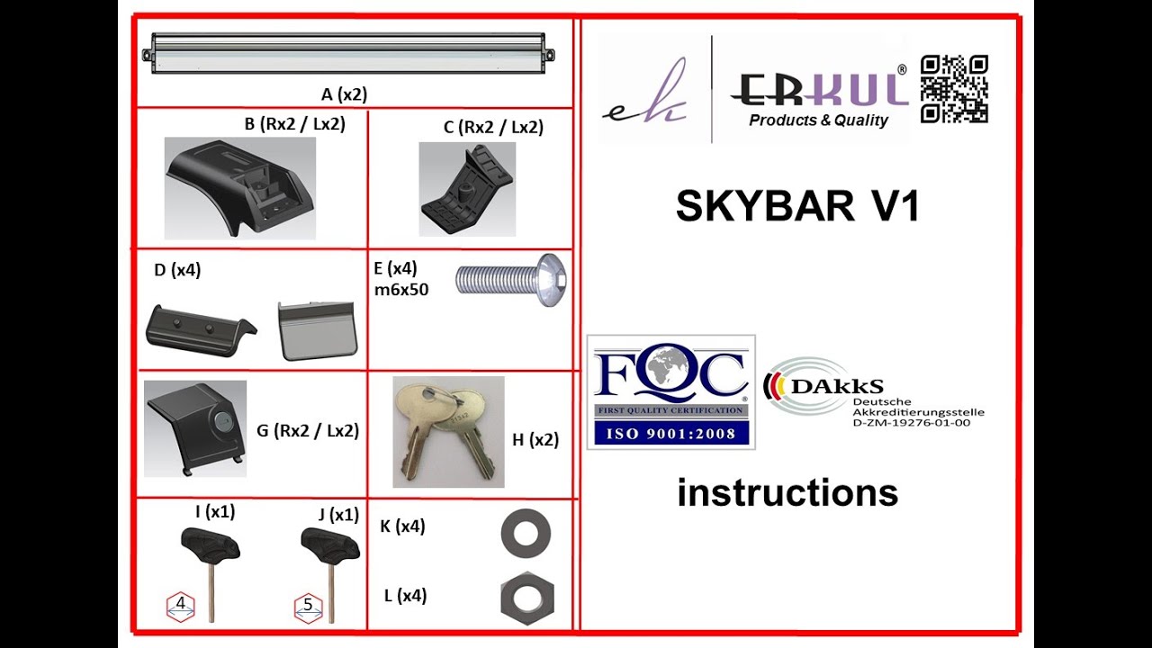 Поперечины на рейлинги Skybar V1 (2 шт) Video 1