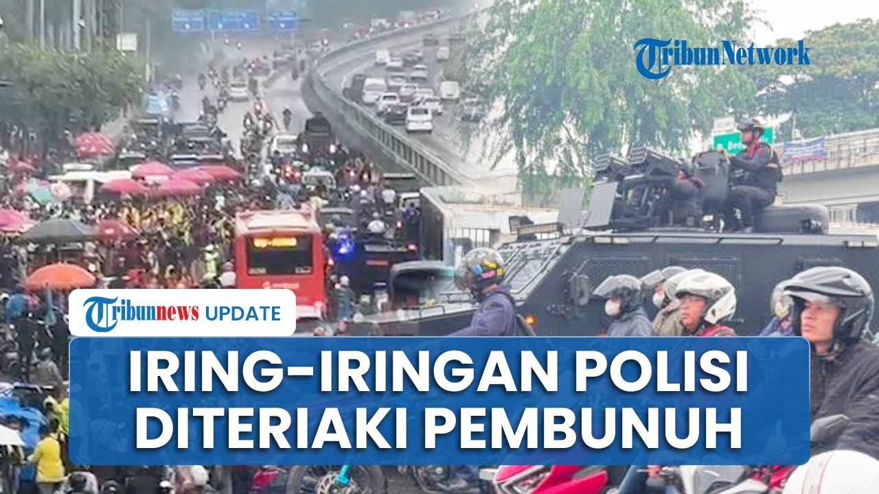 Iring-iringan Polisi Diteriaki 'Huu' hingga Pembunuh saat Lewati Kerumunan Mahasiswa yang Demo