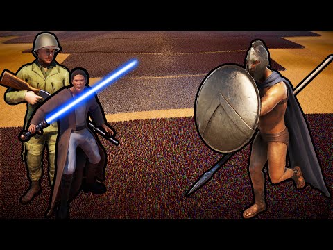 20,000,000 SPARTANS vs 150,000 JEDI KNIGHTS + 50,000 AMERICAN SOLDIER SHOTGUN | UEBS 2