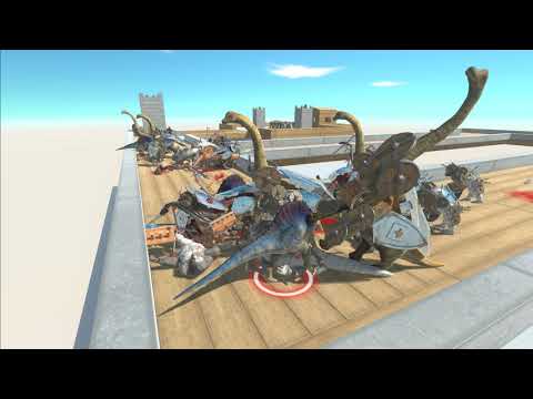 Non-Armored Army defends King against Armored Army - Animal Revolt Battle Simulator