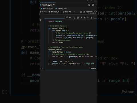 Python Decorators Name Directory Sorted By Age 📋 Coding Python Leetcode Hackerrank