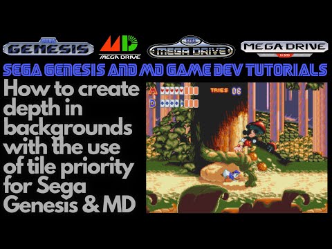 How to Create Background Depth Using Tile Priority: Sega Genesis & MD - Beginners Game Dev Tutorials