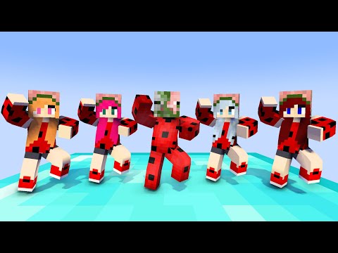 MONSTER SCHOOL : GANGNAM STYLE LADYBUG PIGMAN FAMILY - MINECRAFT ANIMATION