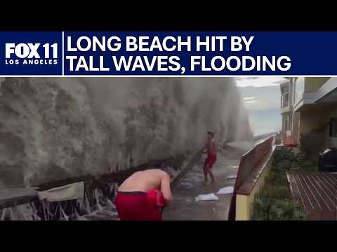 Massive waves, coastal flooding hit Long Beach