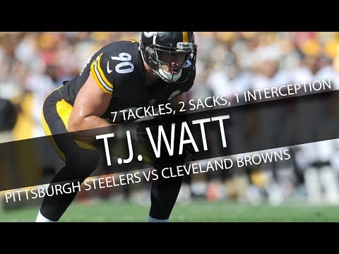 T.J. Watt STEELERS DEBUT Highlights vs Browns // 7 Tackles, 2 Sacks, 1 Interception // 9.10.17