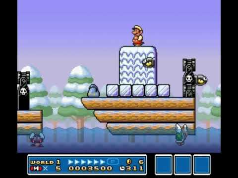 SMB3 for Super Mario All-Stars Custom Level #511 - Icy Ship Shiver
