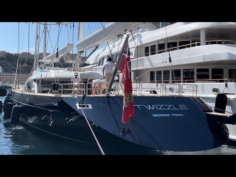 DEPARTURE OF SAILING YACHT TWIZZLE - ROYAL HUISMAN - 57.49m (188ft 7in) @archiesvlogmc
