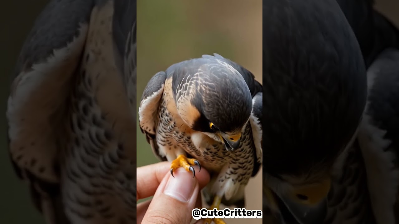 The Tiny Eagle on My Finger – A Magnificent Wonder in Miniature Form! #animals #cute #shorts
