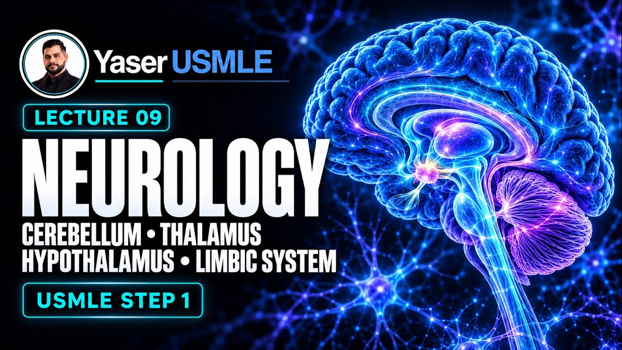 Neurology Lecture 9 (Cerebellum, Thalamus, Hypothalamus, Limbic System), USMLE Step1, Dr Yaser