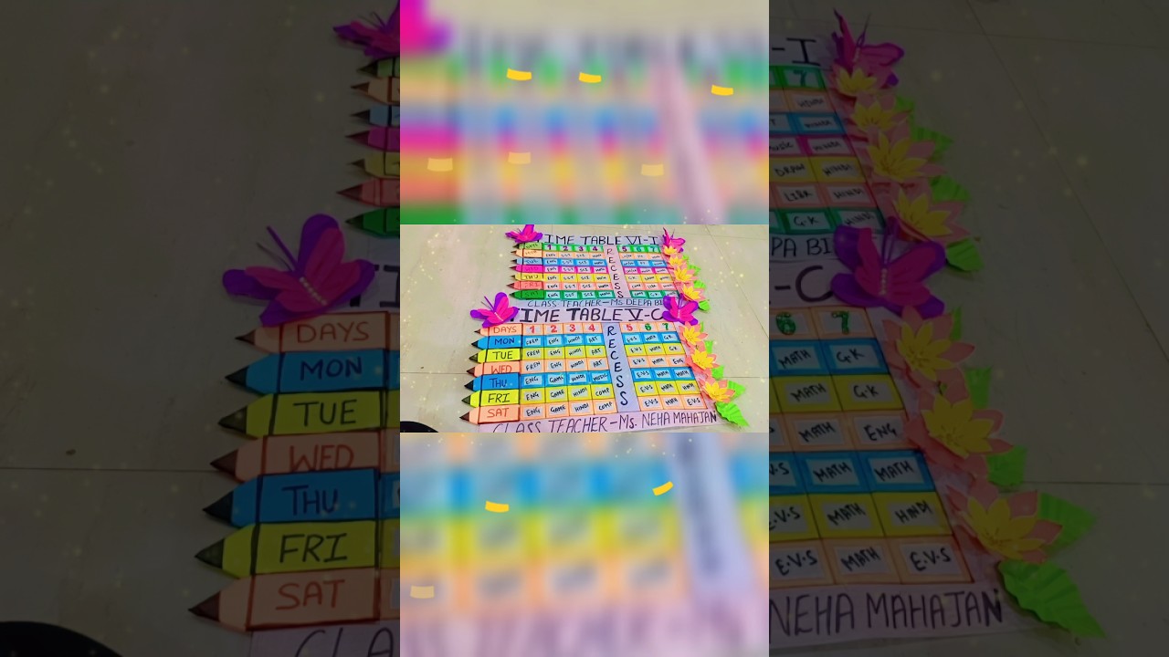 #classroom #handmade #timetable #timetable #chart #decoration #ideas #viral #trending