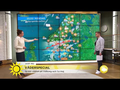 Valborgsvädret: Regn över stora delar av landet -  men här blir det sol - Nyhetsmorgon (TV4)