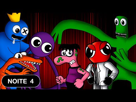 TCHONGO em Rainbow Friends com RED e o BICHO AZUL BABÃO - Noite 4 | Roblox | Paródia do Game