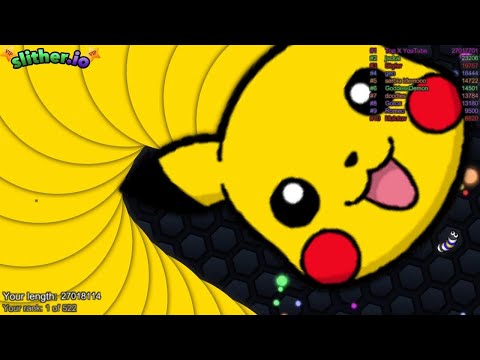 Slither.io A.I PIKACHU vs TINY Pro Snakes - Epic Skin Slitherio Vip Gameplay - INSTANT WIN