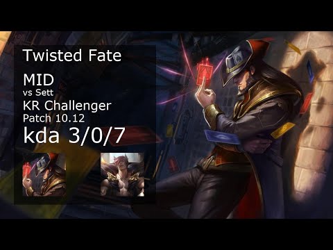 Twisted Fate Mid vs Sett - KR Challenger 3/0/7 Patch 10.12 Gameplay // [롤] 트위스티드 페이트 vs 세트 미드