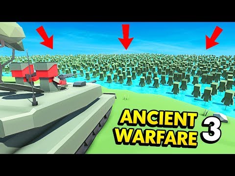 MASSIVE ZOMBIE HORDE VS TANK (Ancient Warfare 3 / AW3 Funny Gameplay)