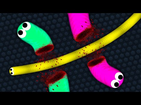 Slither.io 1 Tiny Hacker Snake vs Troll Giant Snakes - Epic Slitherio Gameplay