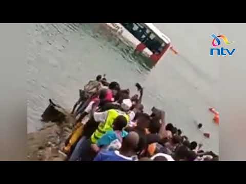 Driver and conductor saved from sinking tour bus at Likoni crossing