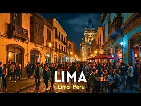 Downtown Lima Peru Night 2025 4K 🇵🇪 Bohemian Nightlife, Bars, and Art 🌙