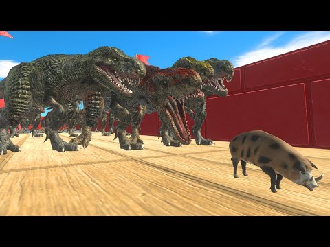Dinosaur Run get eat Pig - Animal Revolt Battle Simulator