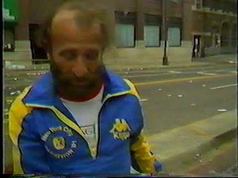 1982 Emily Detroit Run: Fred Lebow, NY City Marathon Director ran with us & even helped us clean up!