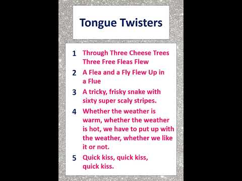 Tongue Twisters for beginners