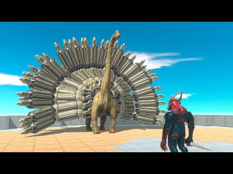 King Cyber Brachiosaurus vs All Units on Arena in Animal Revolt Battle Simulator