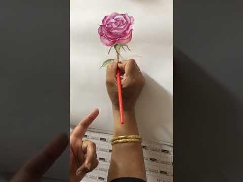 Making rose using watercolour