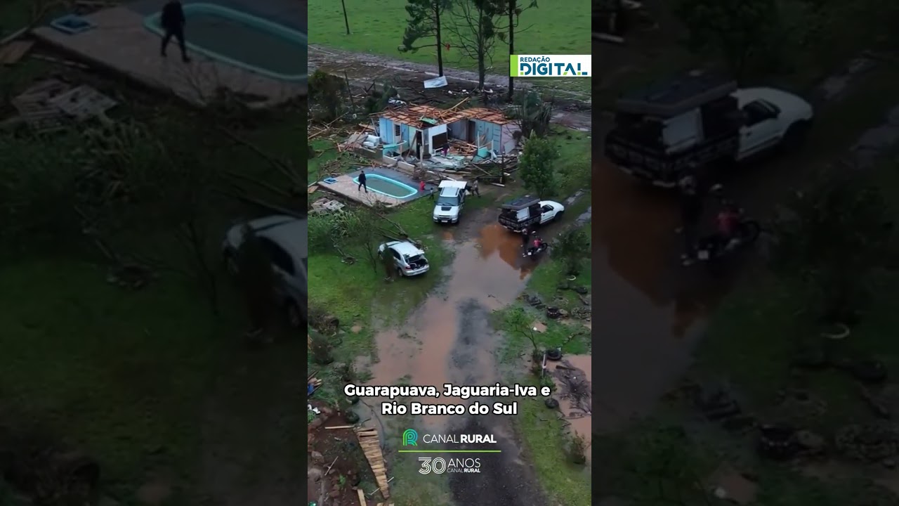 Tornado causa destruição e deixa 150 pessoas afetadas no Paraná