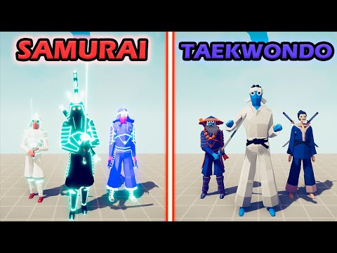 SAMURAI TEAM vs TAEKWONDO TEAM - Totally Accurate Battle Simulator | TABS
