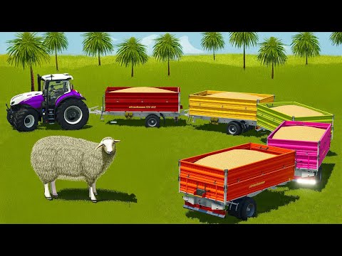 HARVESTING, LOADING AND TRANSPORTING SOYBEANS WITH JCB TRACTORS - Farming Simulator 25