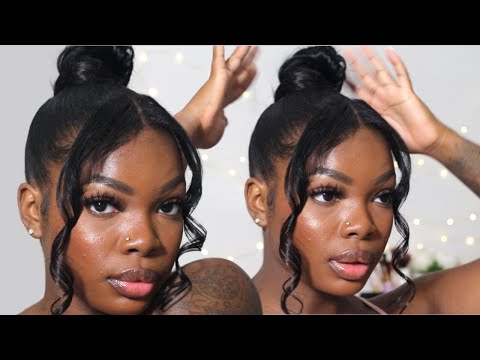 SUPER EASY HIGH WEAVE BUN WITH TWO BANGS ON NATURAL...