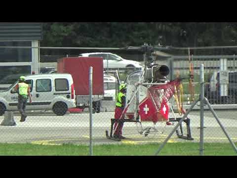 Helico Lama SA315B HB-XRE Air Glaciers landing Sion airport Valais Switzerland 19.08.2020