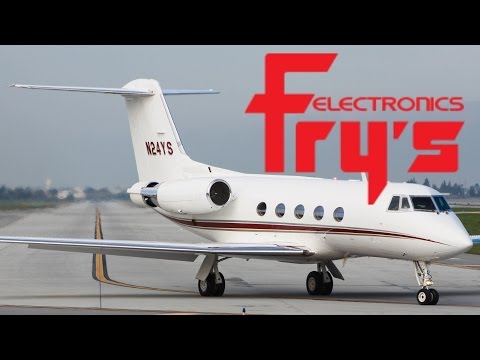 HD Fry's Electronics Gulfstream G2 N24YS Takeoff from San Jose International Airport
