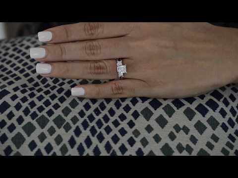 0.5 Ct Two Stone Princess Cut Ring Wrap Enhancer -TwoBirch TB-WRAP-0025-WG-H