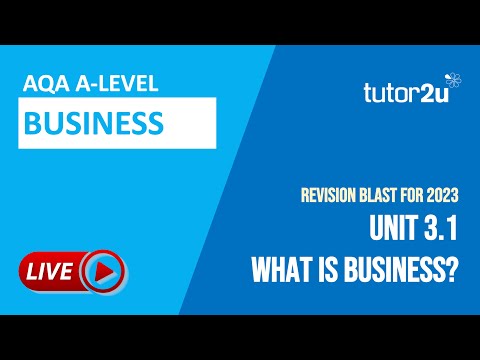 Unit 3.1 What is Business | AQA A-Level Business 2023 Revision Blast