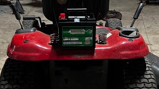 Craftsman mower YT3000 gets a brand new 300 cold cranking amp battery #mower #maintenance #craftsman