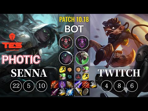 TES Photic Senna vs Twitch Bot - KR Patch 10.18